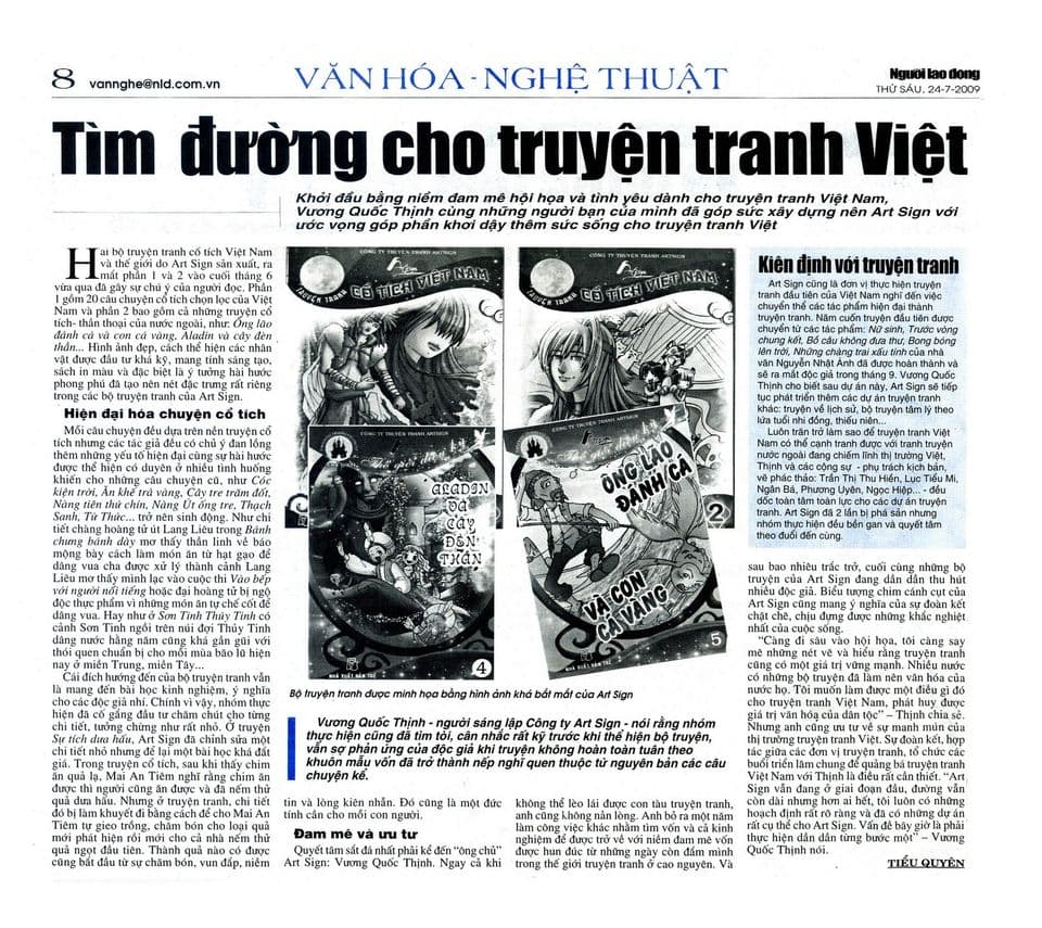 Người Lao Động – Tìm đường cho truyện tranh Việt