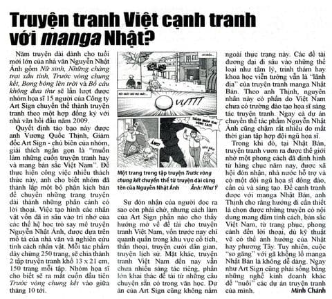 Báo Đất Việt – Truyện tranh Việt giành thị phần với 'truyện ngoại'
